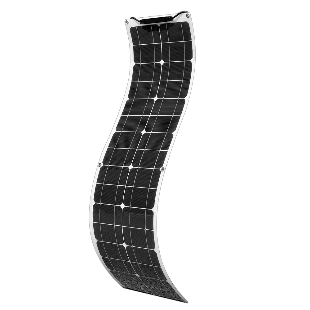 50 Watt 12 Volt Flexible Monocrystalline Solar Panel 50w Ultra Lightweight Thin for RV Boats Car Battery Charger 16V or 18V