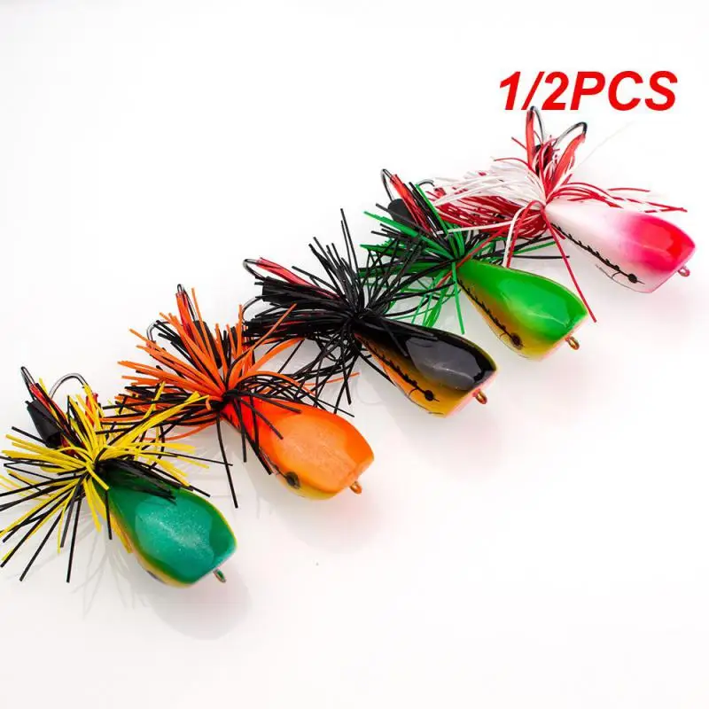 

1/2PCS Popper Frog Fishing Lures 90mm 10g Hard Bass Bait Snakehead Lure Topwater Simulation Frog Lure High Quality Fishing