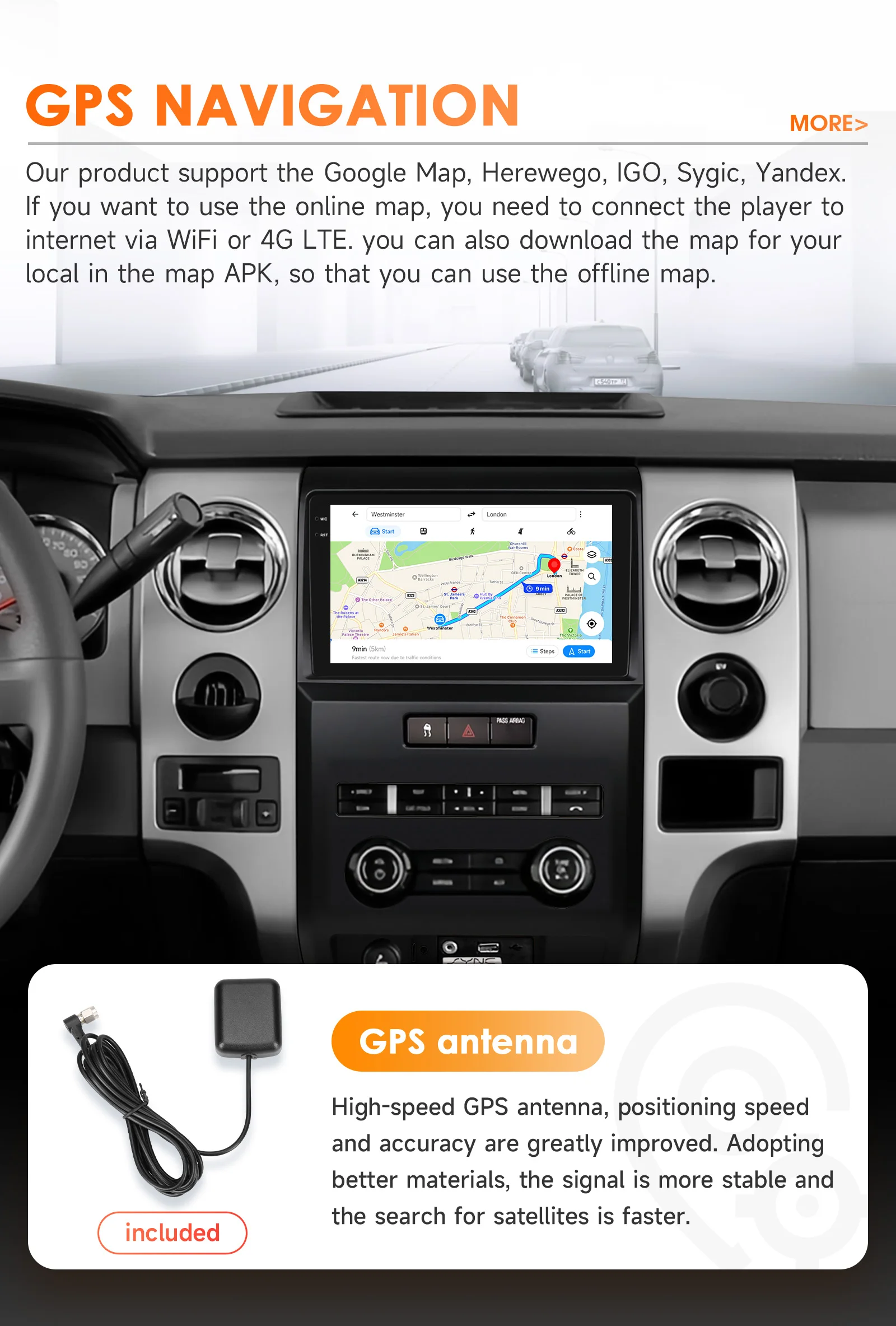 Carplay Android 14 Autoradio für Ford F150 P415 Raptor 2008 - 2014 Multimedia-Player mit Snapdragon 8-Kern-Prozessor, GPS, 360-Grad-Kamera und Bildschirm – Detail 31