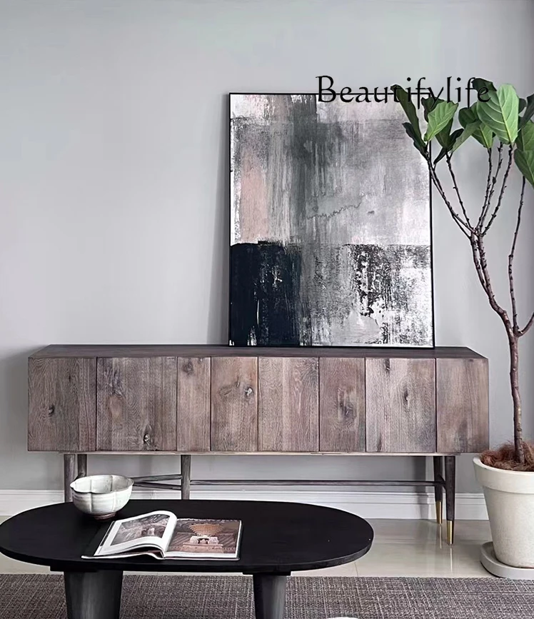 

American Country Log Puzzle Vintage TV Cabinet