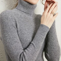 2026 Simple Women Turtleneck Sweater Winter Fashion Pullover Elastic Knit Ladies Jumper Casual Solid Black Female Basic Tops - Image 3