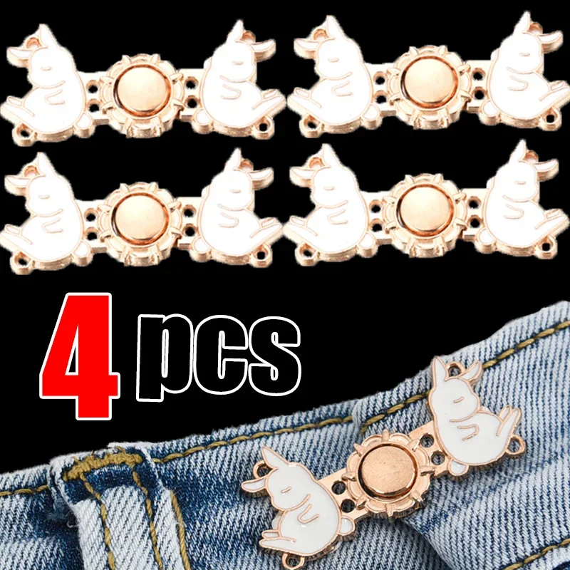 Detachable Waist Buttons Metal Reusable Rabbit Snap Fastener Pants Pin for Women Waist Clip Pins Clothing Accessories