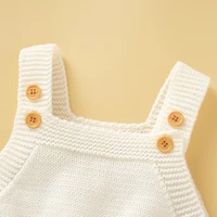 Knitted Acrylic Spaghetti Straps Sleeveless Baby Girls Summer Rompers Portable Infant Jumpsuit Toddler Bodysuit For 0-18 Months 5