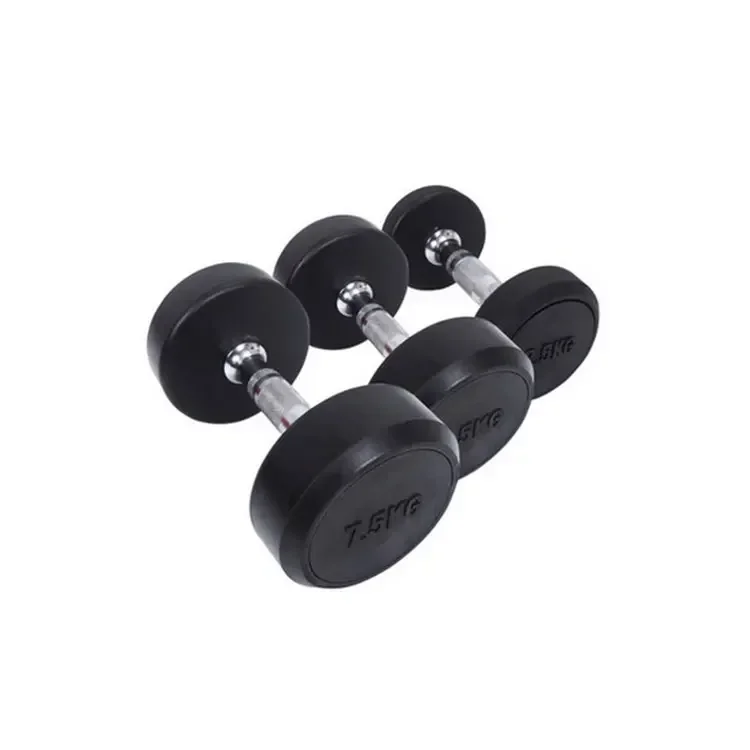 Custom Round Head Dumbbells 2.5-15Kg Gym Training Bag Rubber Dumbbells