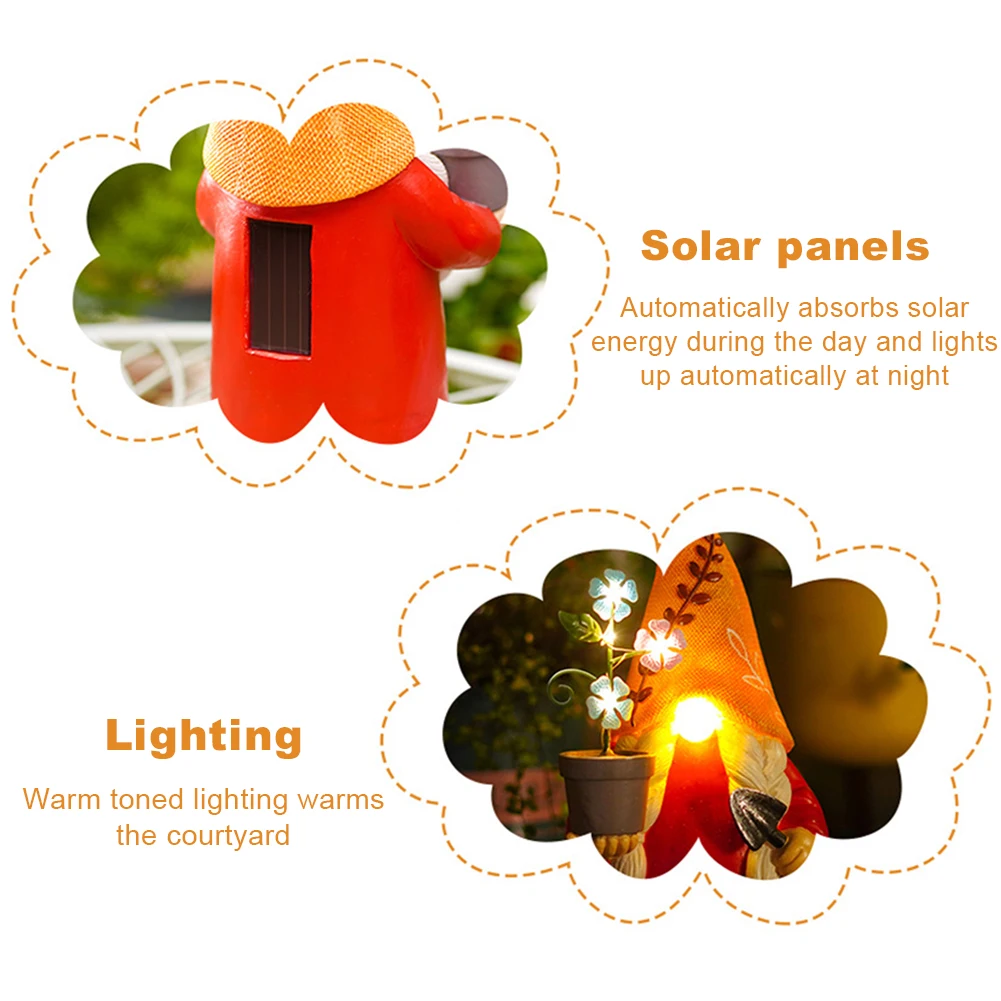정원 복도 태양광 엘프 조명, 화분 및 꽃 보관, 송진 공예, 안뜰 잔디 파티오 베란다 정원 장식
