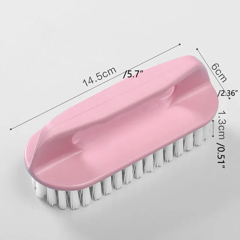 Stiff Bristle Shoe Wash Plastic Brush Multi-functional Household Hand-held Cleaning Brush Laundry Bathroom 1PC