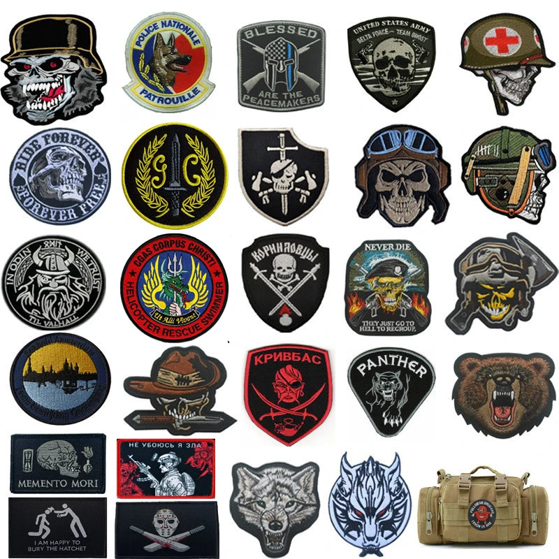 4 Patchs Velcro Militaire Patch Velcro Punisher, Ecusson Velcro Cobra