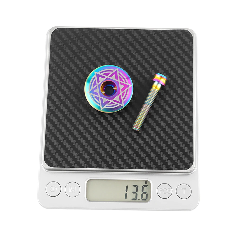 Titanium Headset Stem Top Cap Bicycle Headset Top Cover with Bolt M6 MTB Headset Top Cap Bike Headset Stem Cover Bike Parts