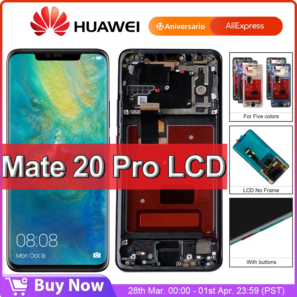 6 39 &quotоригинальный Huawei Mate 20 Pro ЖК-дисплей со сканером отпечатков пальцев LYA-L09 L29 AL00