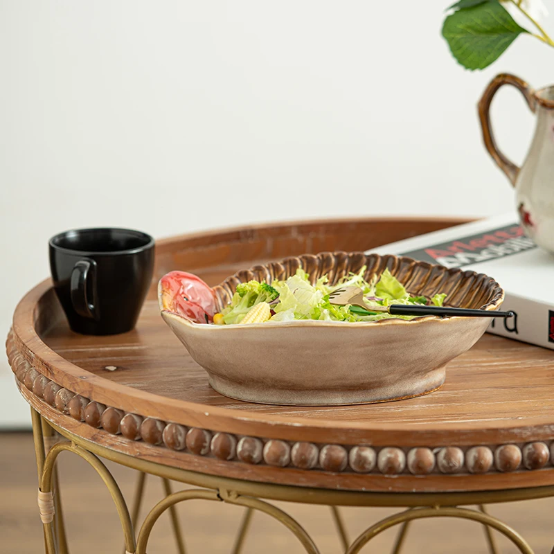 Turkey shape ceramic salad bowl fruit plate tableware dinner plate meal bowl kitchen utensils New Year Christmas