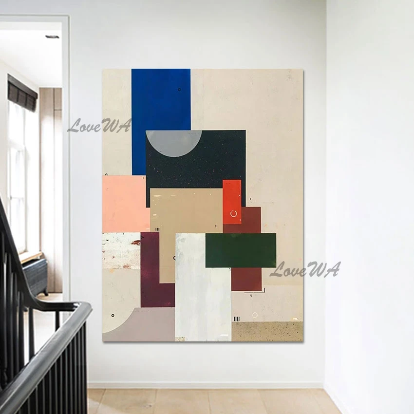

Geometry Shape Abstract Texture Design Picture Posters Wall Art Easy Canvas Paintings Frameless Large Home Decoration Artwork