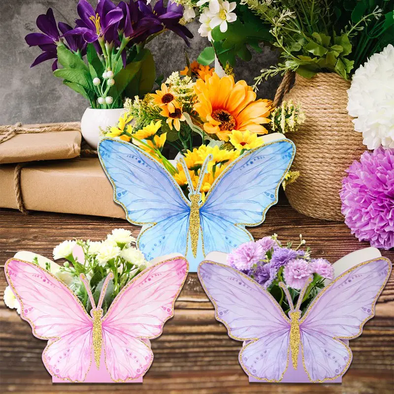 Butterfly Box Flower For Mothers Day Fathers Day Thanksgiving Day Valentines Day Thanksgiving Floral Birthday Table Wall Decor