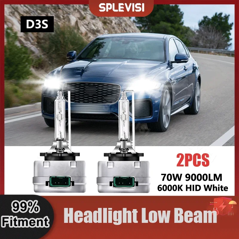 

2X 6000K Pure White Replace Low Beam HID Xenon Light Bulbs 9V-16V 9000LM 70W For Jaguar XF JB 2015 2016 2017 2018 2019 2020 2021