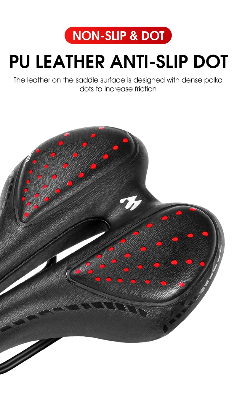 WEST BIKING Fahrradsattel MTB Mountain Road Fahrradsitz PU-Leder Gel Schmerzloses Fahrradkissen BMX Bequeme stoßfeste Teile – Detail 9