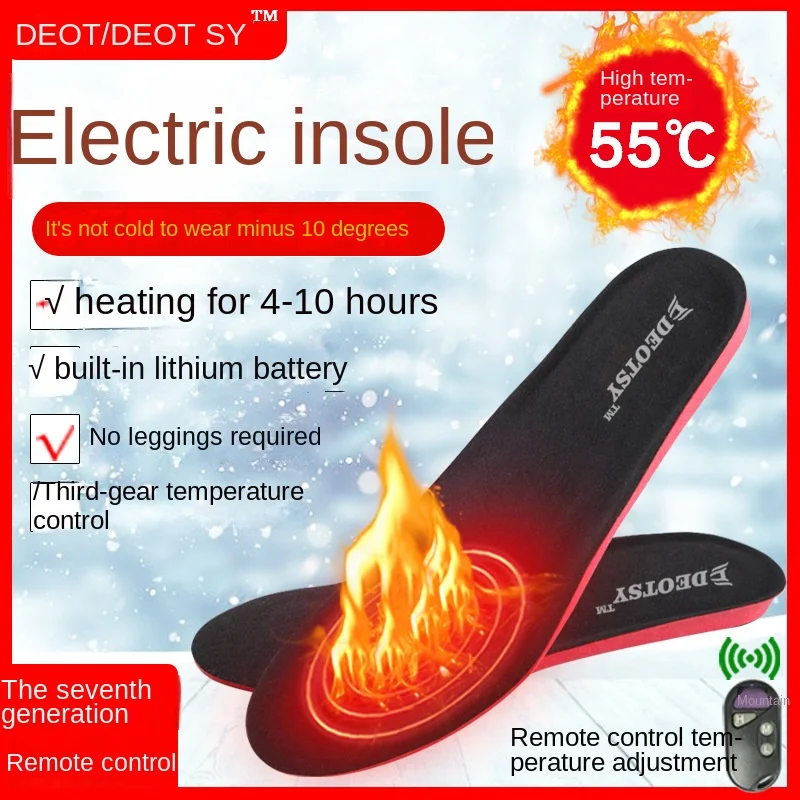 

Rechargeable Heated Insoles for Winter Outdoor Warmth, Unisex Three-Level Temperature Adjustment