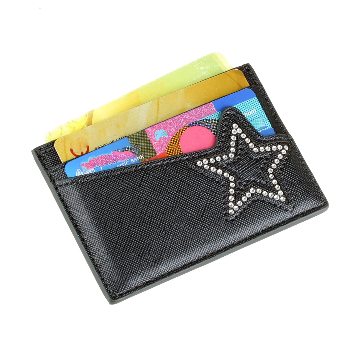 High quality diamond pentagram card bag, stylish and personalized card clip