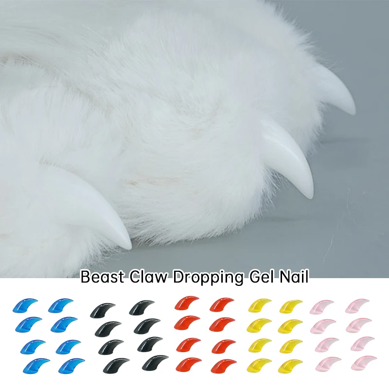 Anime Cosplay Props 8Pcs Animal Claw Nails Handmade Dropping Glue Prop Epoxy Gel Claws Furry Animal Claw Accessories DIY Cosplay Props Role Play