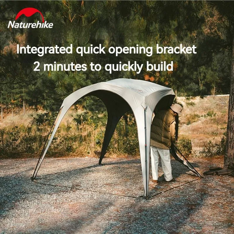 Naturehike Awning 10㎡ camping Tarp Shelter Canopy Quickly open 4 Persons Large Shade Titanium Vinyl Black UPF50+ Waterproof