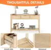 NEW Rattan Console Table Boho Entryway Table Narrow Long Sofa Hallway Foyer Table Behind Couch with 3 Drawers 5