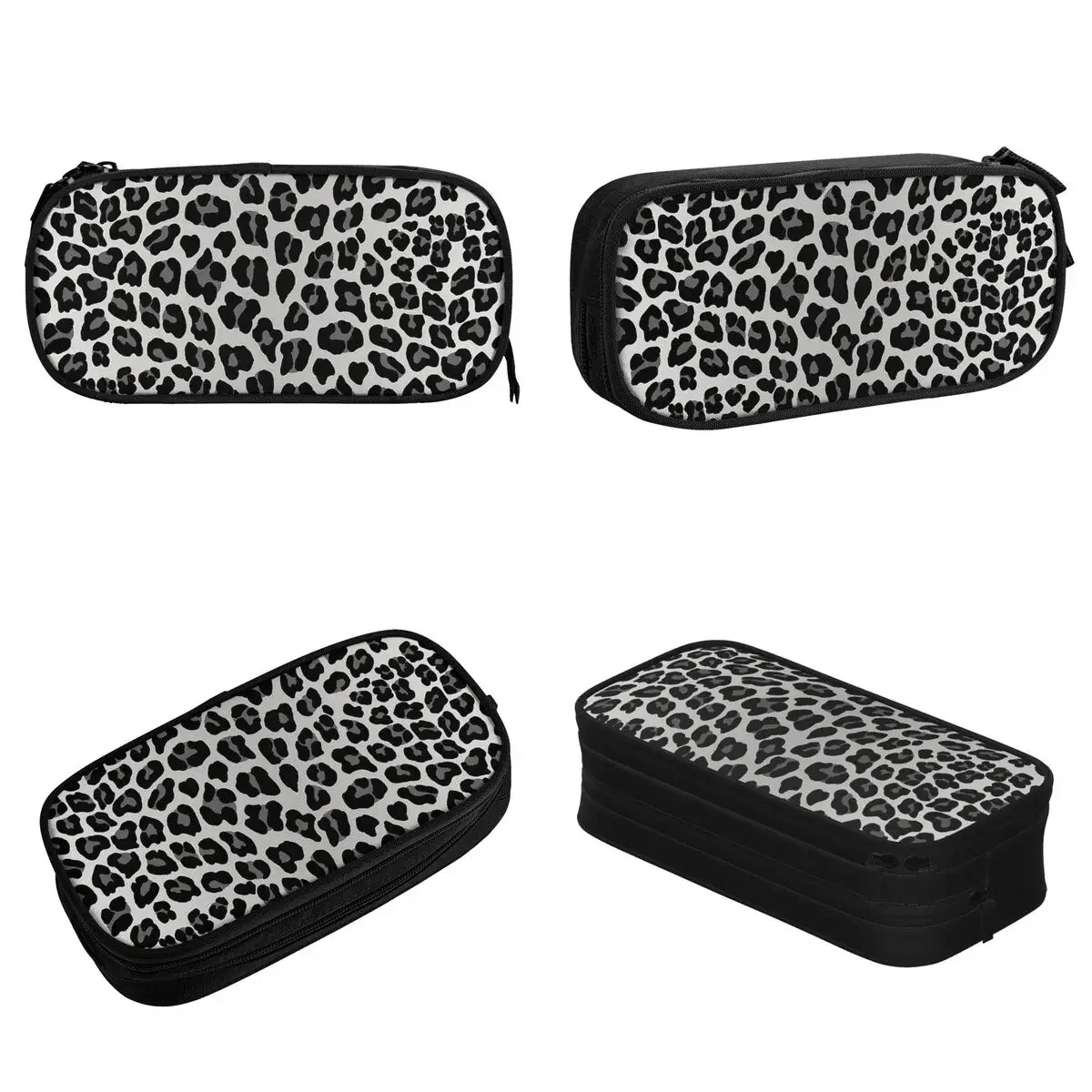 Classic Snow Leopard Print Pencil Case Animal Skin Pencilcases Pen Box Kids Big Capacity Bags Students School Gifts Stationery 2