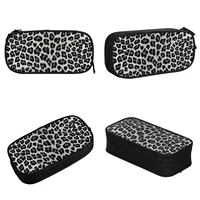 Classic Snow Leopard Print Pencil Case Animal Skin Pencilcases Pen Box Kids Big Capacity Bags Students School Gifts Stationery 2