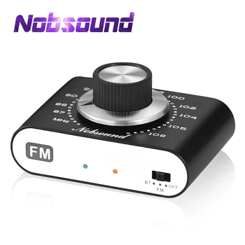 Nobsound 미니 블루투스 5.0 스테레오 리시버, 충전식 FM 라디오 튜너, 3.5mm 출력, 87-108Mhz