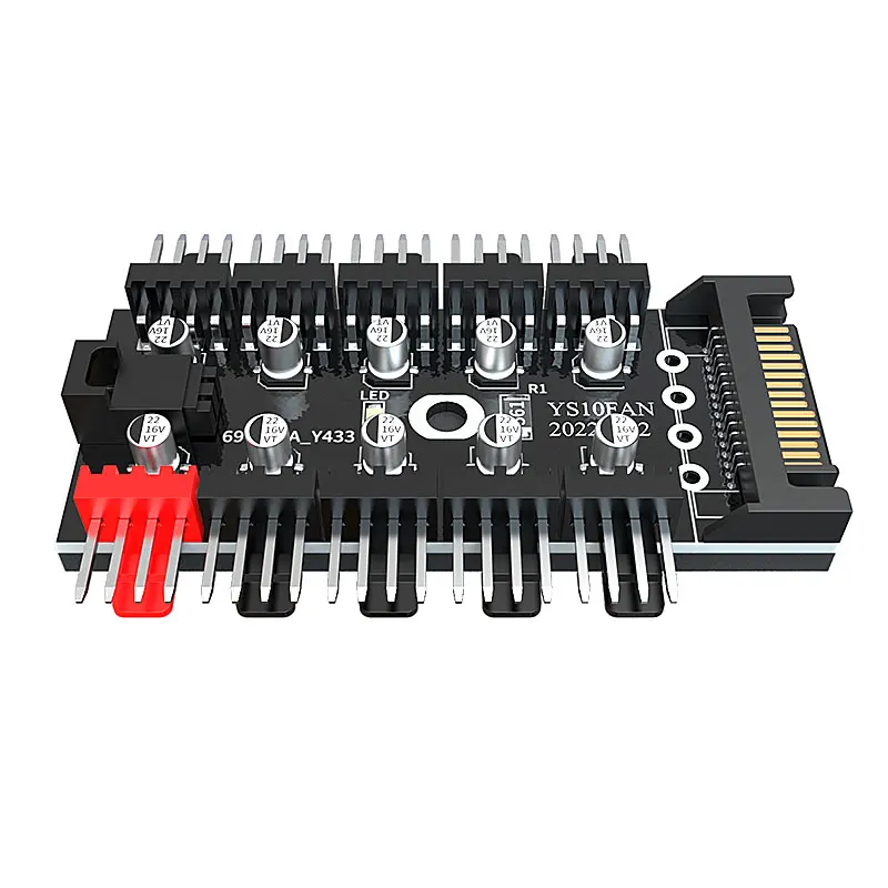 TEUCER 1 to 10 PWM Fan HUB 4PIN 3PIN 12V Splitter Cable Splitter Desktop Computer Cooling Fan Extension Adapter