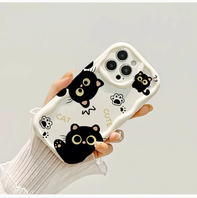 Cute Style Black Cat Design Phone Case