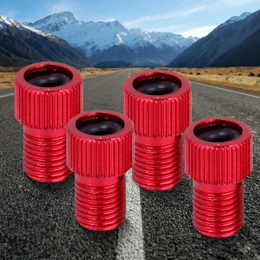 

4 Pcs Aluminum Alloy Valve Adapter Convert Presta To Schrader Presta To Schrader Valve Adapter Converter for Bicycle Valve
