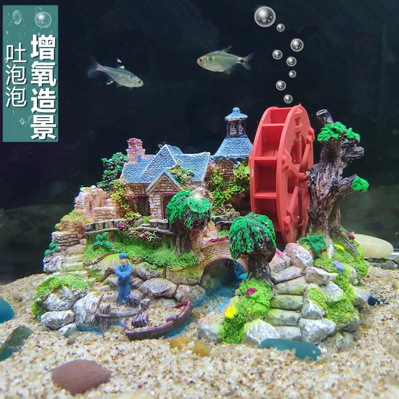 Visland Aquarium Decoration Fish Tank Simulation Resin Hide Castle