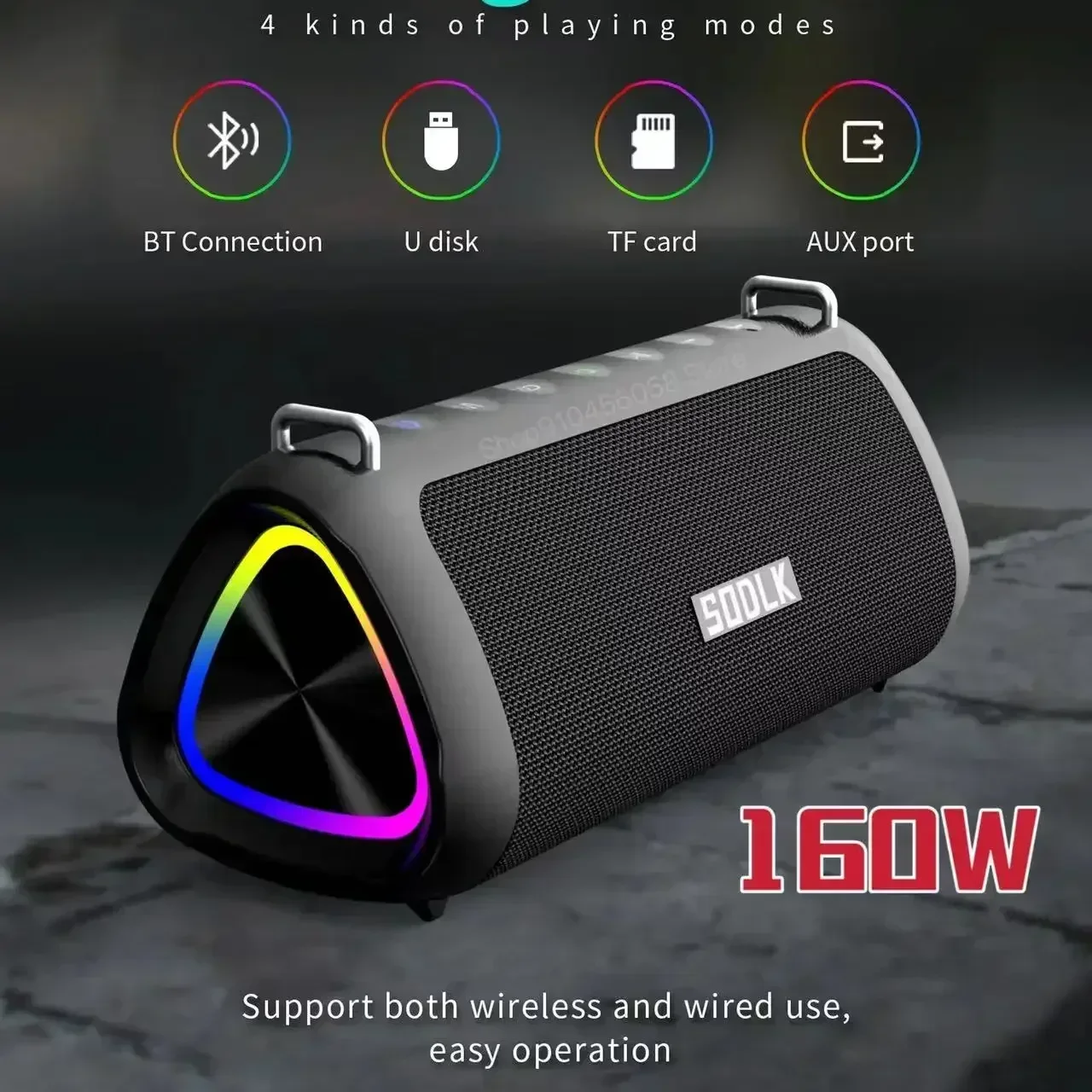 

SODLK T18 80W Мощный Caixa De Som Bluetooth Громкий громкоговоритель наружный беспроводной бас - динамик TES вечеринка Караоке Супербас с микрофоном