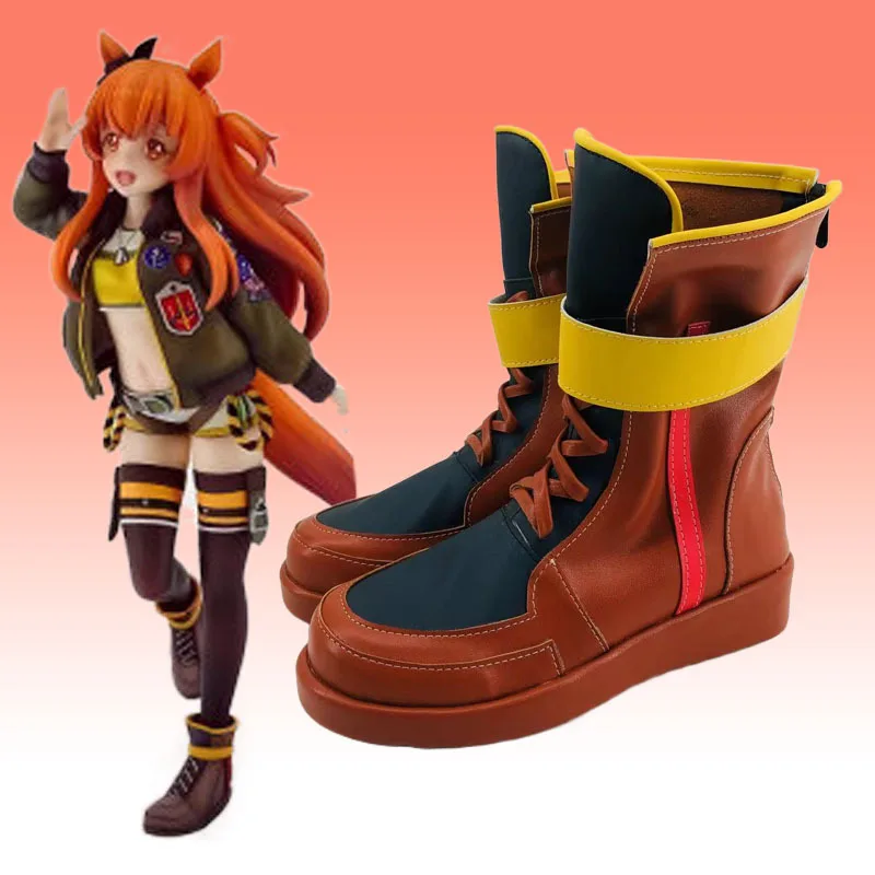 

Mayano Top Gun Cosplay Shoes Uma Musume Pretty Derby Halloween Carnival Boots Cosplay Prop PU Leather Custom Made Shoes