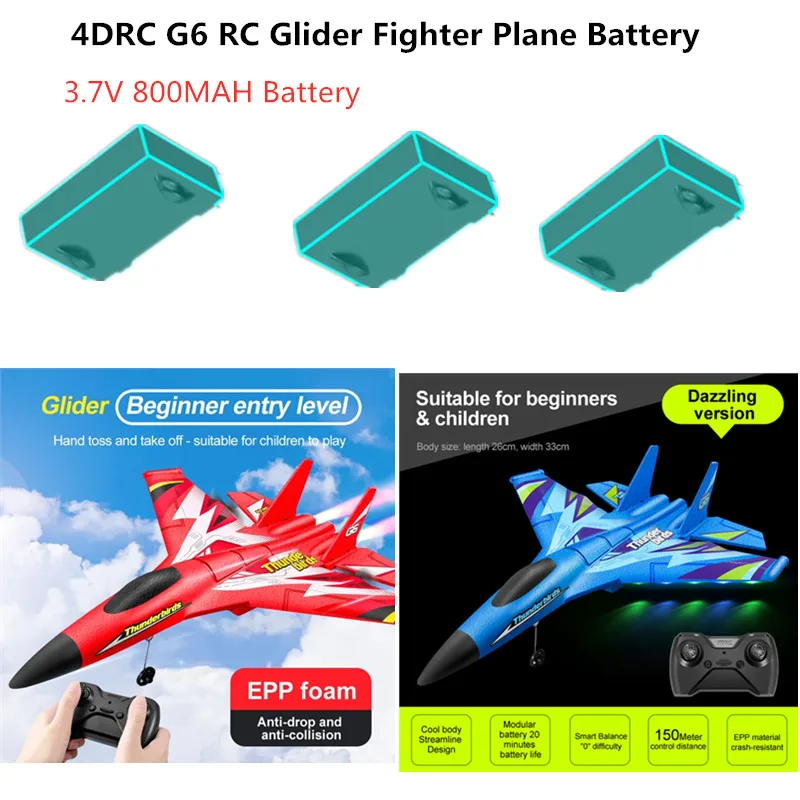 

4DRC G6 Fixed-Wing Glider Remote Control RC Plane Airplane Spare Parts 3.7V 800MAH Battery/Remote Control/Propeller