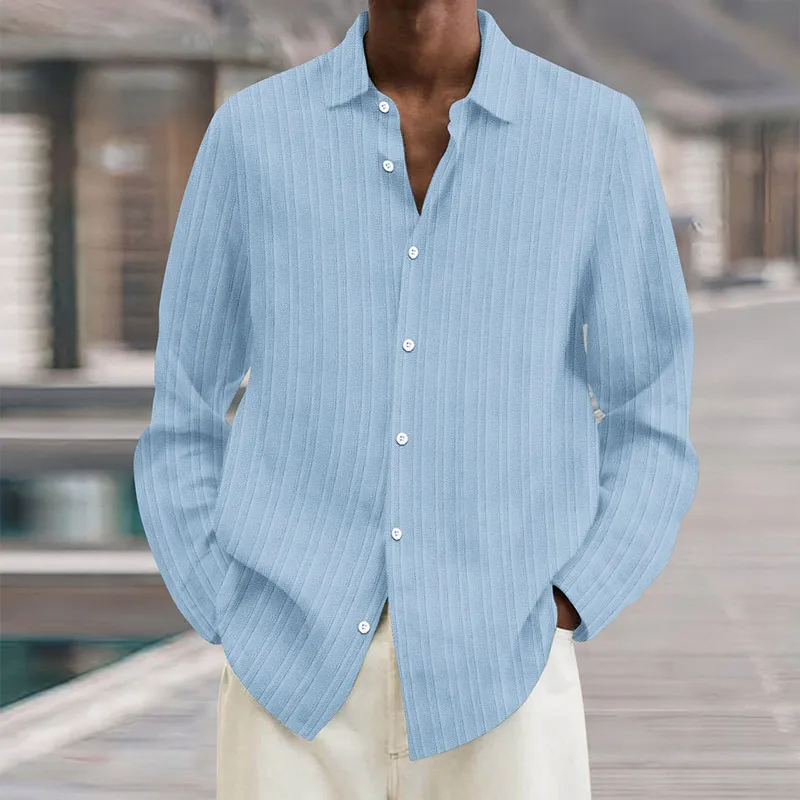 

KPOP модная Стильная универсальная рубашка в стиле Харадзюку Свободная Повседневная приталенная мужская одежда с отворотом однотонный кардиган на пуговицах блуза с длинным рукавом