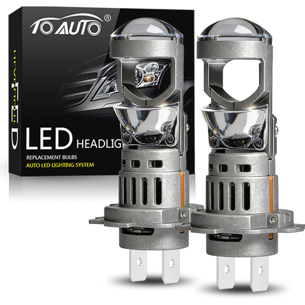 H7 LED 헤드라이트 프로젝터 렌즈 캔버스 20000LM 80W LED H7 라이트 상/하향등 램프 자동차 오토바이 헤드라이트 6000K 12V 24V