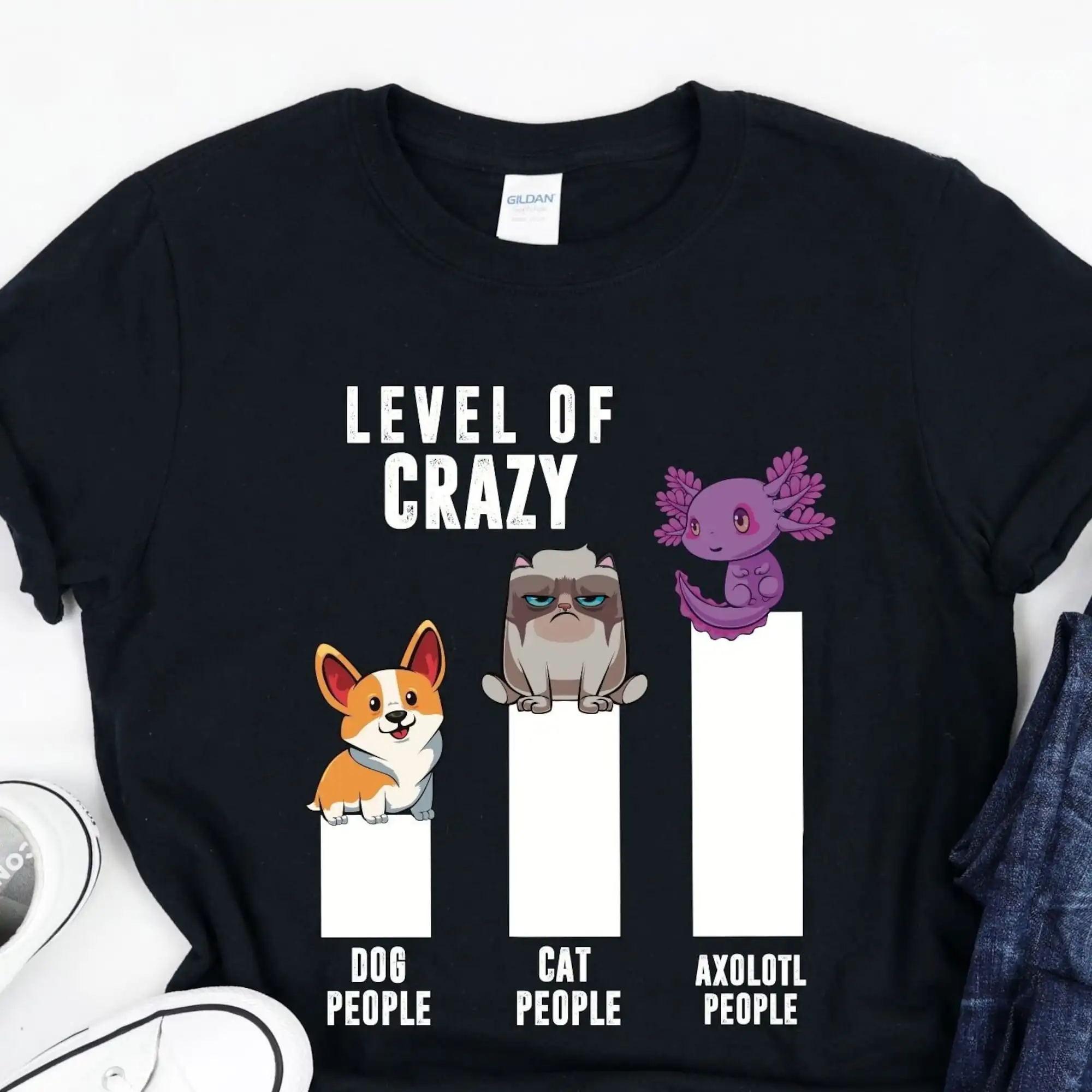 Livello Di Crazy Funny Dog Cat Axolotl Genitore Presente Pet Canine Paw Kitten Idea Veterinaria T Shirt Sweat