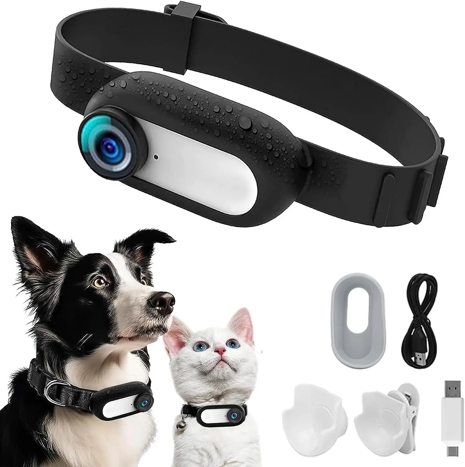 

Sports Camera Cat and Dog Collar Camera HD 1080P Color Screen Super Wide Angle Mini Outdoor Sports Portable Cameras Pet Supplies