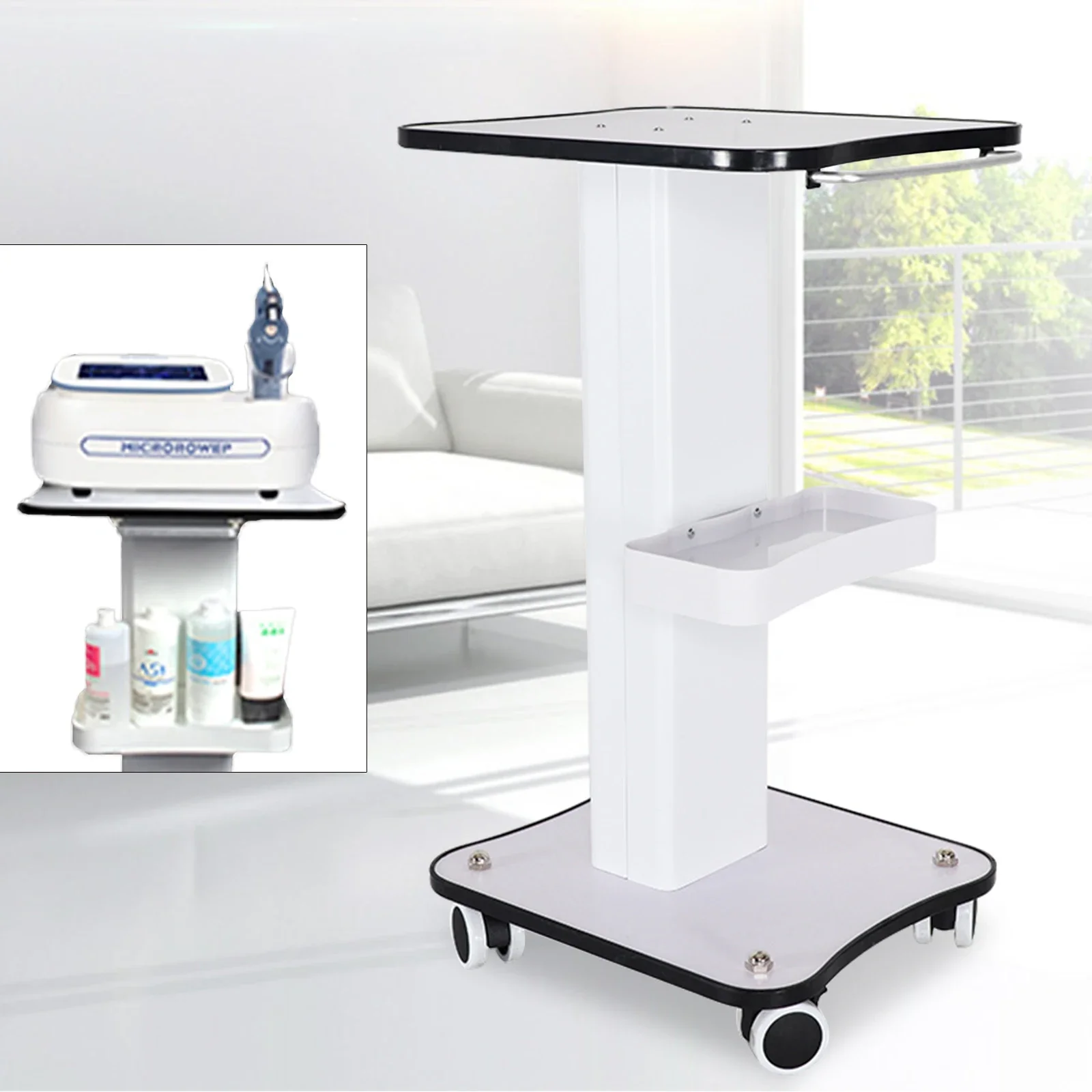 Description Picture 3 of itemBeauty Instruments Cart Salon Table Trolley Stand Rolling Cart Hairdressing Multi Purpose Table Max Load 40Kg