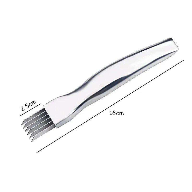 Kitchen Shred Silk The Knife, Stainless Steel Chopped Green Onion Knife, Curved Handle Design, Food Speedy Chopper Green Onion - 6