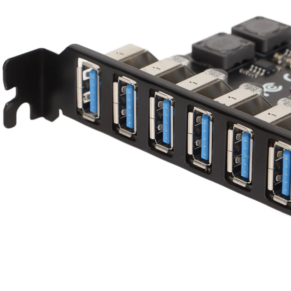 7 포트 PCIe-USB 어댑터 카드 5Gbps 속도 빠른 전송 PCIe USB 허브 USB 모듈 확장 카드 데이터 전송