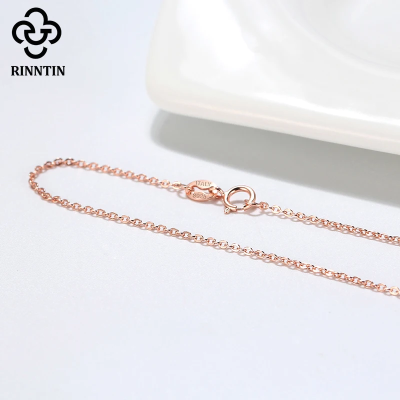 925 Sterling Silver Necklace for Women Fashion Cable Link Chains Thin Neck Chain Accessories Jewelry SC06 silver necklace