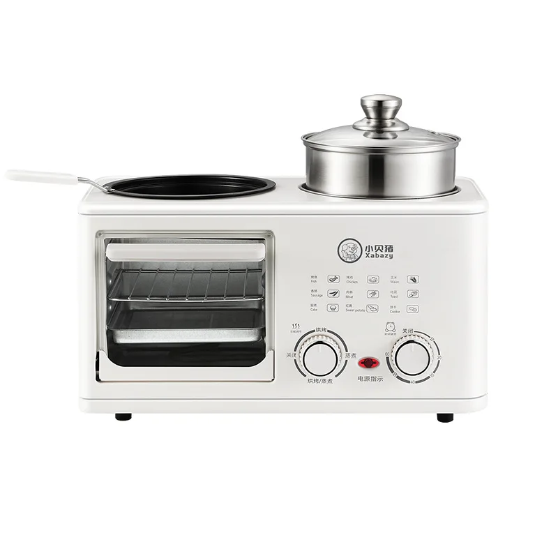 220V/Small shell pig lazy four in one breakfast machine household small oven multi-functional cooking and frying pan 5