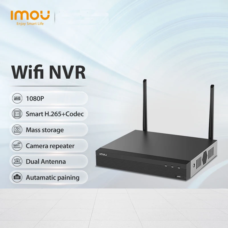 Network Video Recorder IMOU Wi-Fi 1080P NVR 8CH 4CH Wireless Strong Metal Shell ONVIF Standards