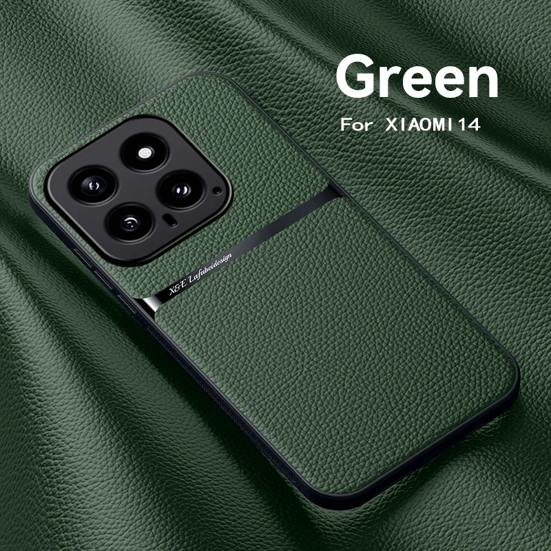 Premium Magnetic Leather Car Holder Case - Silicone Protective Back Cover