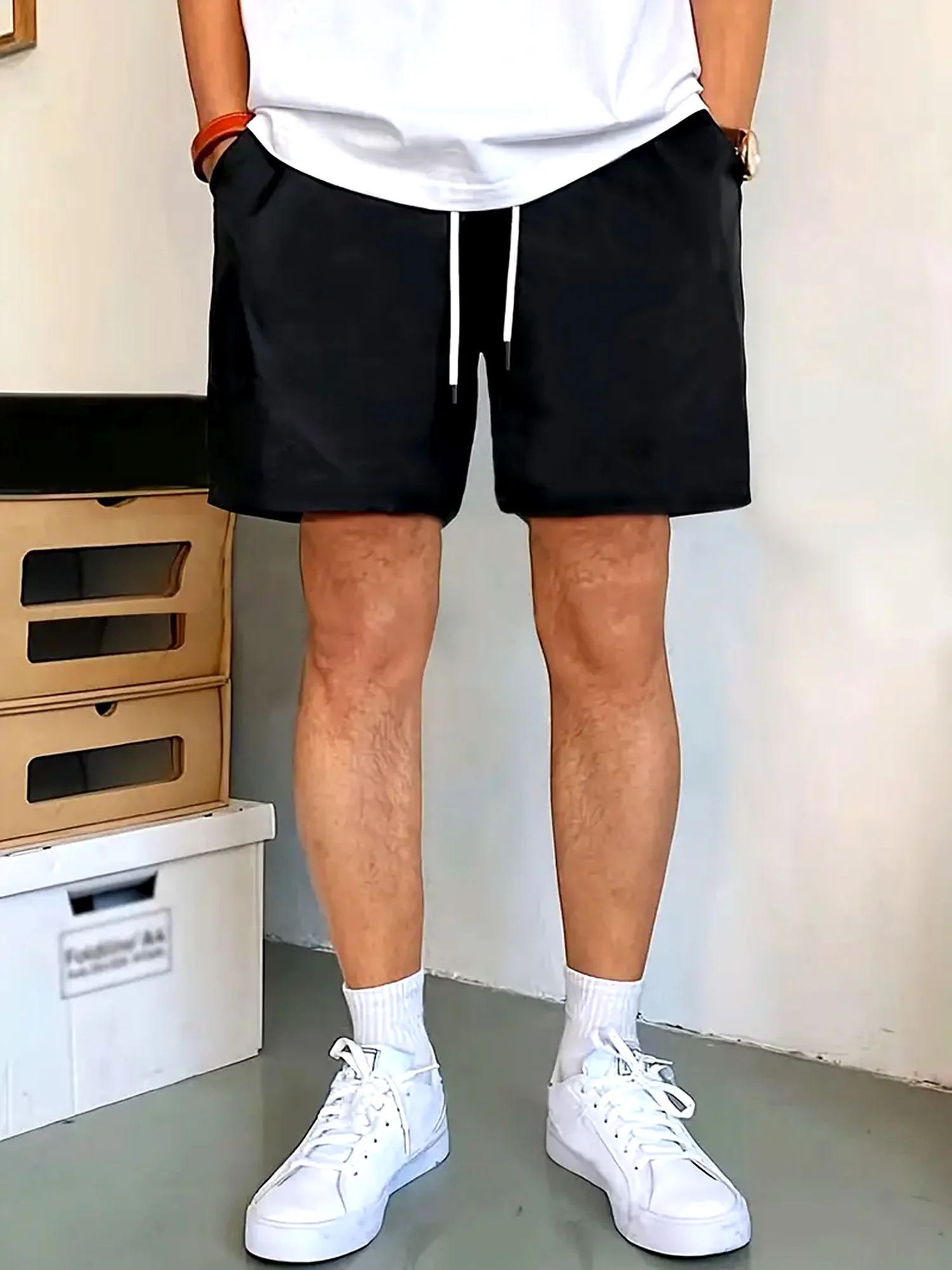 Men's Quick-Drying Sports Shorts 3-Color 3-Pack Casual Loose Elastic Belt with Drawstring Lightweight Suitable for Running and t 6