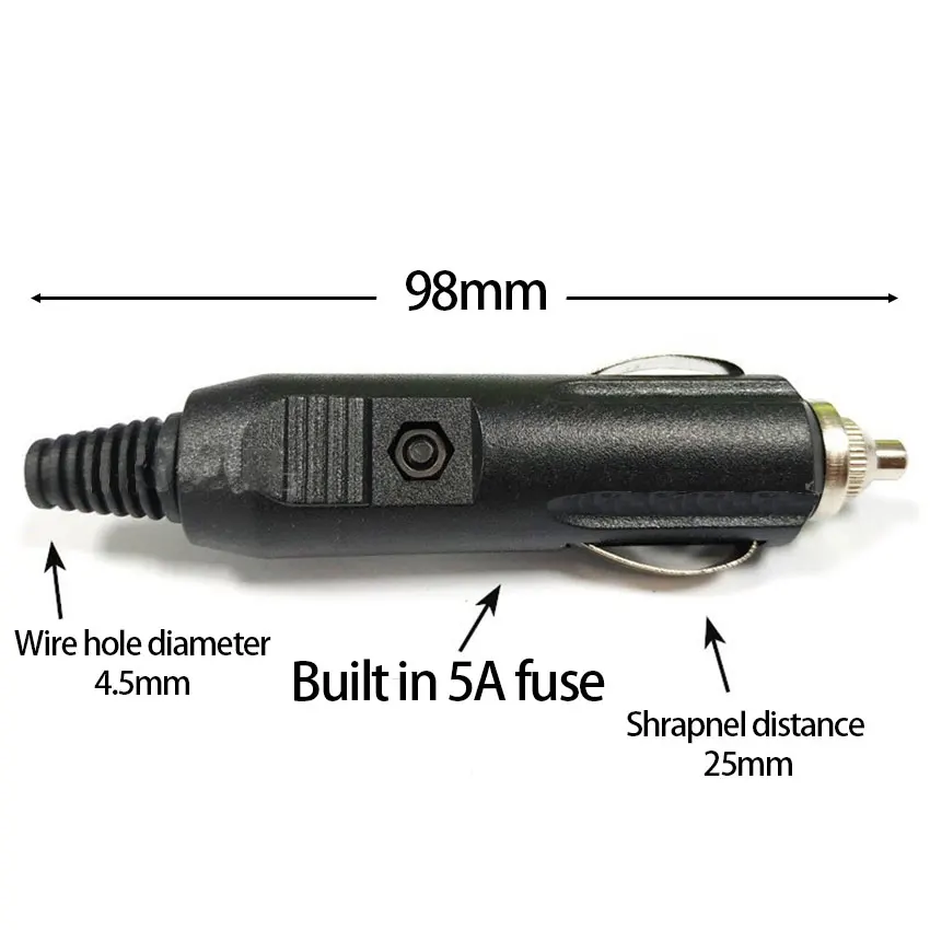 5 Prese Accendisigari Auto 12V/24V Con Fusibili 10A - Kit Universale In Rame E ABS Per Camion, Moto, Frigorifero Auto - 3