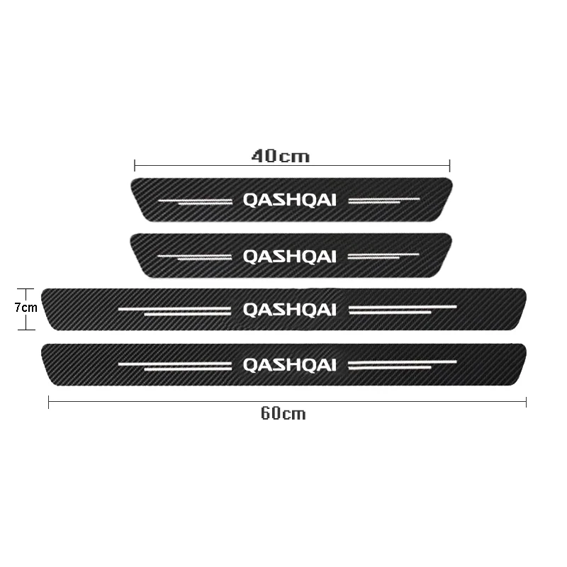 4 Protège-seuils En Fibre De Carbone Pour Nissan Qashqai J10 J11 J12 - Autocollants Anti-rayures