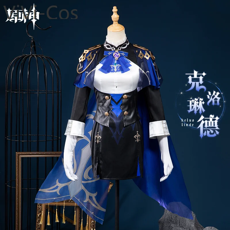 

ViVi-Cos Genshin Impact Clorinde, костюм для косплея, костюм на Хэллоуин, карнавал, Женский костюм для ролевых игр