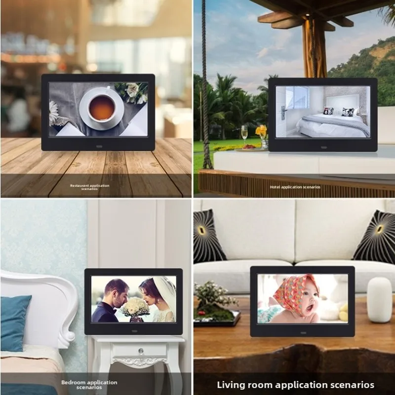 Digital photo frame Small Size Digital Photo Frame 7 Inch Digital LCD Screen Autoplay Pictures Videos in Loop Day Calendar Alarm Clock