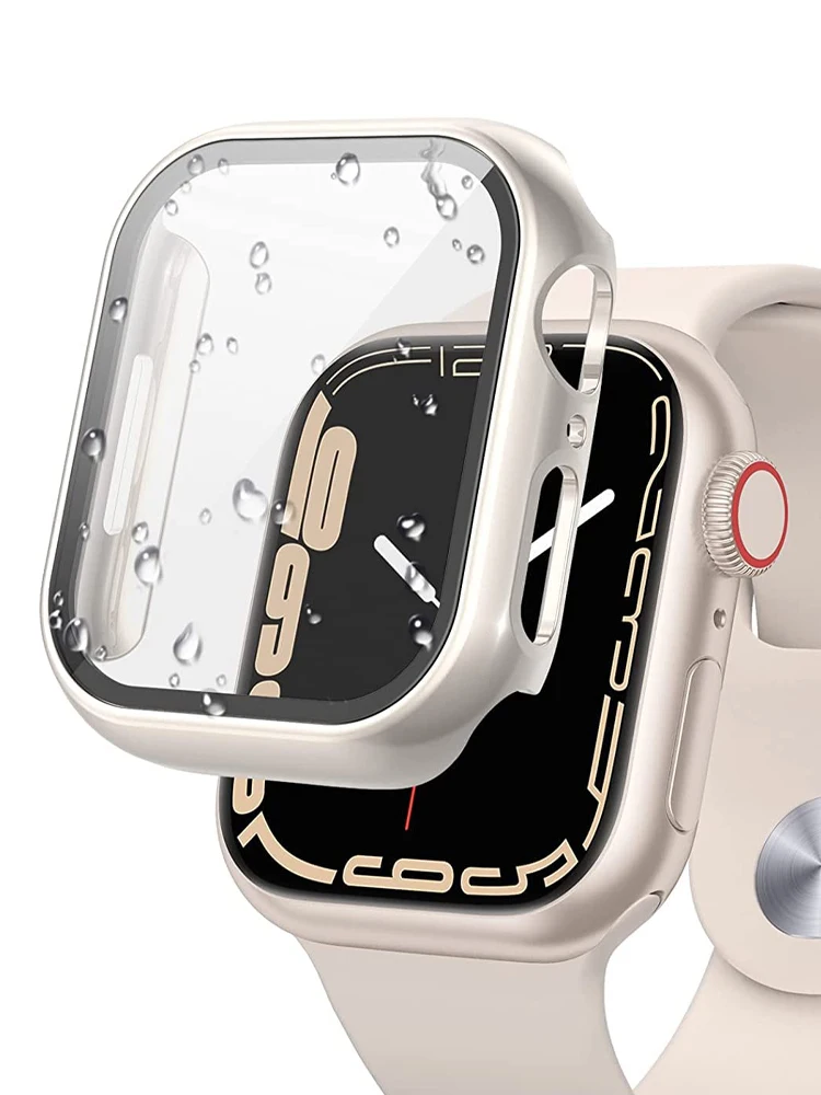 

Стекло и крышка для Apple Watch Series 9 SE 8 7 6 5 3, аксессуары для iWatch, тонкая Защита экрана для iWatch 45 мм 41 мм 44 мм 40 мм 42 мм 38 мм